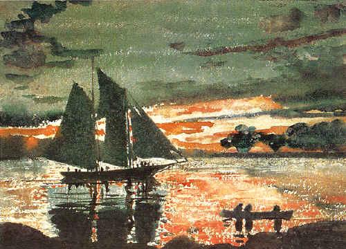 Winslow Homer Sunset Fires